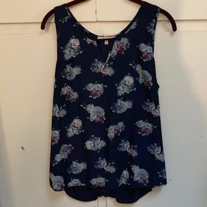 41 Hawthorn Large Blue Floral Top Size L